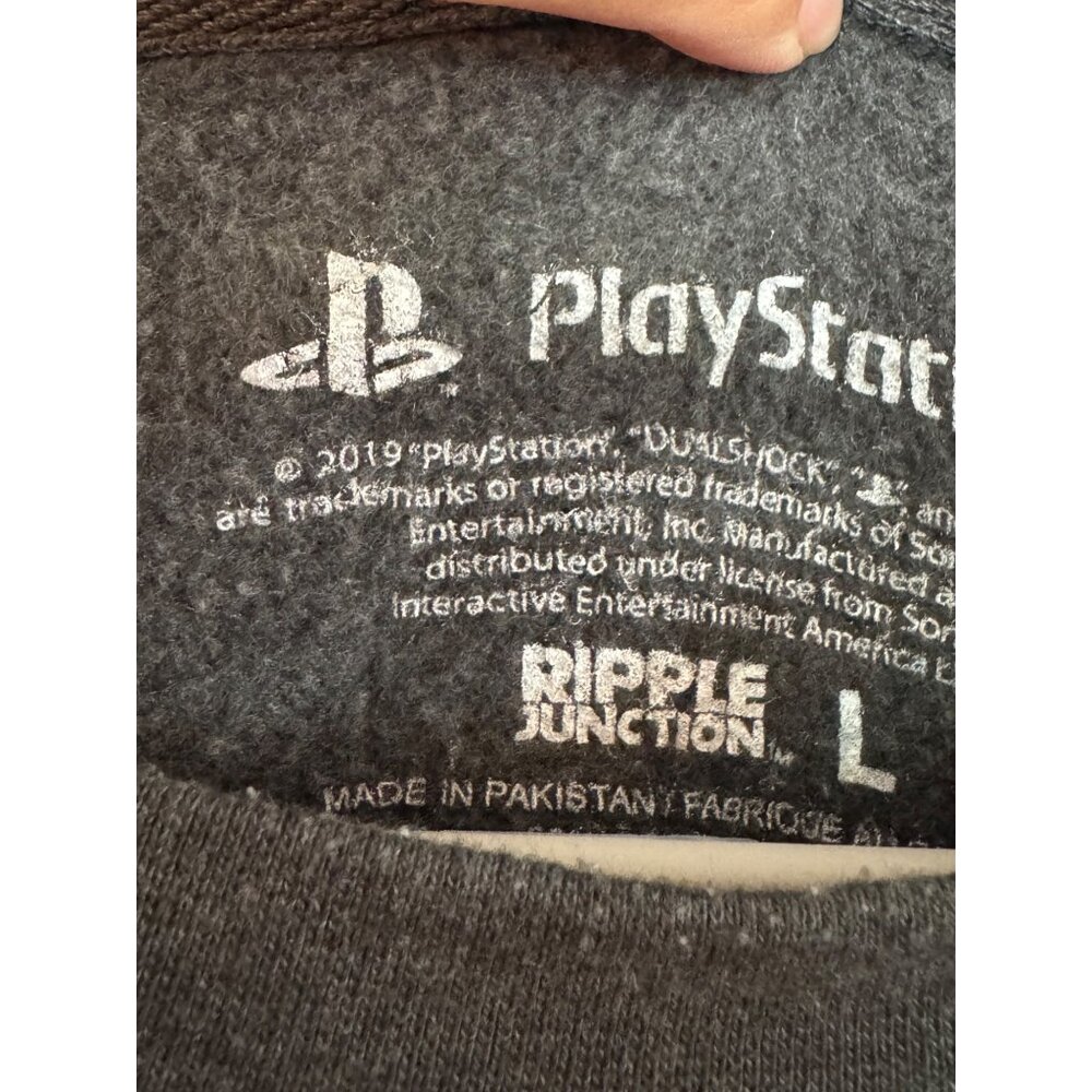 PlayStation Holiday Crewneck Sweater Mens Size L Gray Retro Gaming Sweater - Picture 5 of 6
